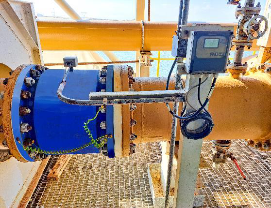 ENKO electromagnetic flow measurement equipment installed on industrial pipework